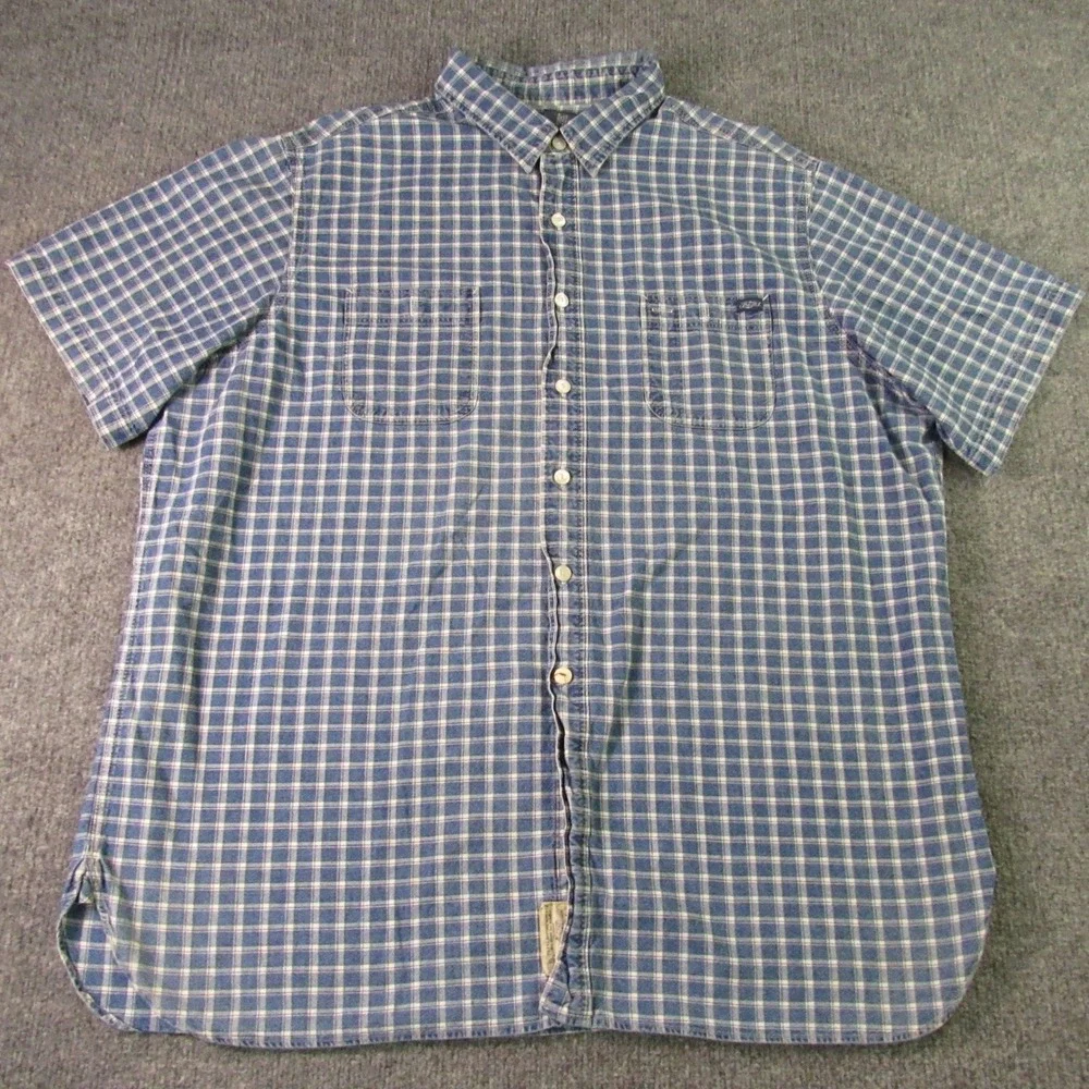 Vtg Polo Ralph Lauren Shirt Men‎ XXL Blue Plaid Chambray Y2K Nautical Shipyard